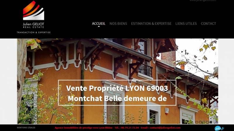 Agence web pour un site Internet SEO spécialisé dans l'immobilier Julien Geliot à Lyon