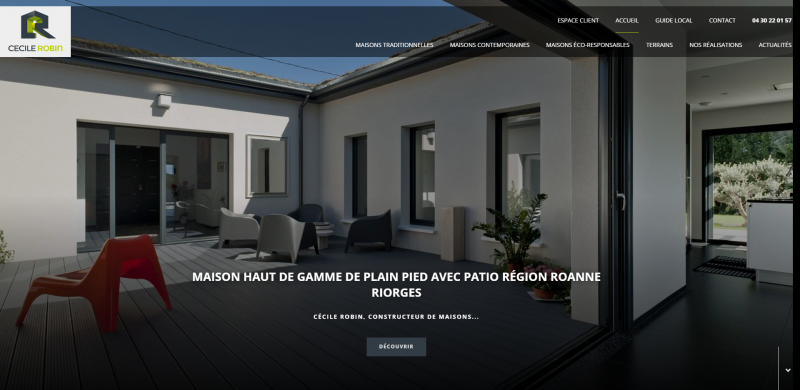 Référencement d’un site internet Cecile Robin : Constructeur de maisons individuelles en Rhône-Alpes