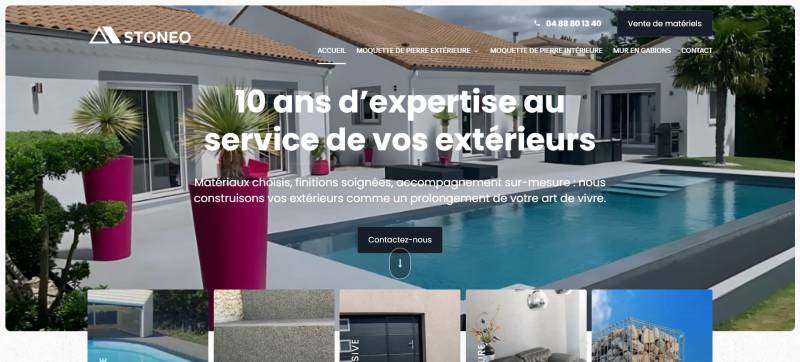 Création de site pour un spécialiste de la moquette de pierre et des gabions sur Valence